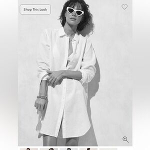 J. Crew White Longline Women's Swim Coverup Shirt